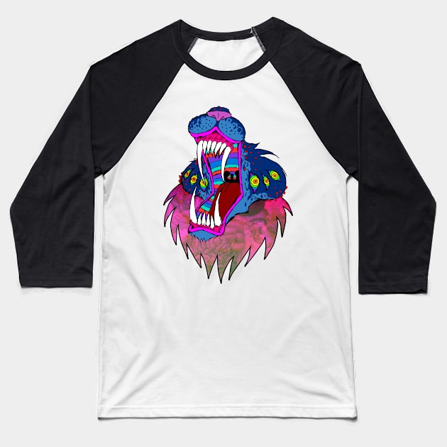 Wolf Head Baseball T-Shirt by mothammer